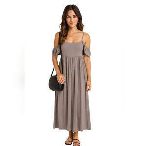 Wilfred Cold Shoulder Midi Dress with Pockets summer stretchy